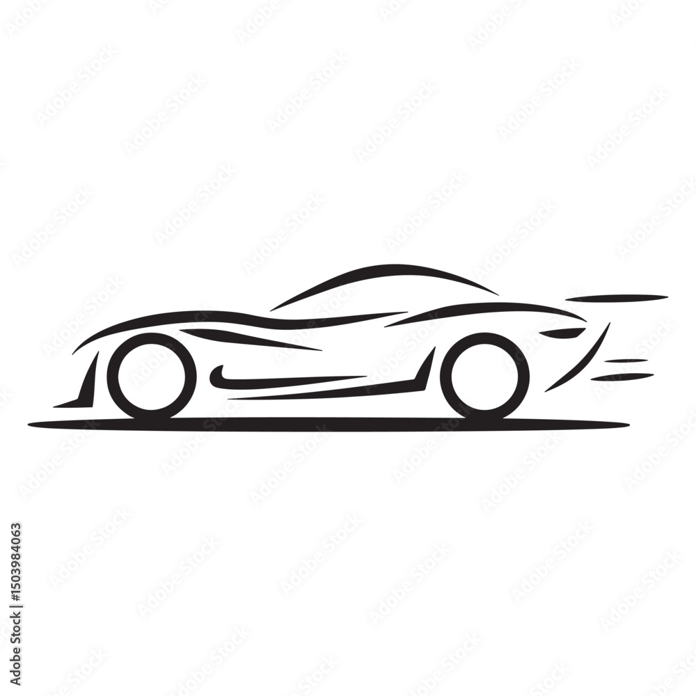 Obraz premium Car logo design Vector, unique car logo design, car silhouette 