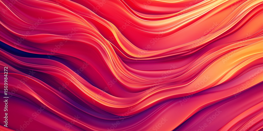 Fototapeta premium Abstract vibrant red and orange fluid waves flowing smoothly in motion