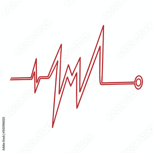 Red ECG heartbeat pulse vector
