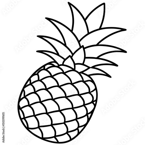 Simple line drawing of a whole pineapple