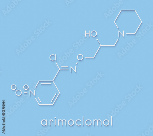 Arimoclomol Niemann-pick disease type C drug molecule. Skeletal formula.