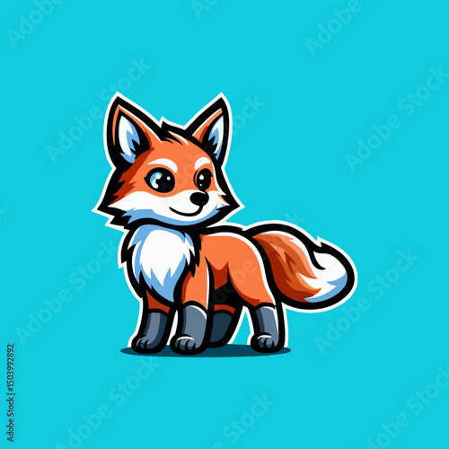 Creative Cute Fox Mascot Cartoon Vector Character Illustration with Orange Furry Clever Animal Face Adorable Icon Logo Emblem Design Modern Wild Predator Fantasy Beast Nature Wildlife Graphic Image