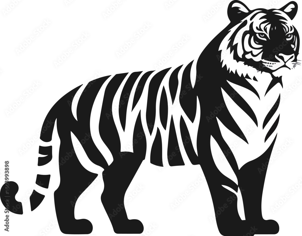 Fototapeta premium Powerful Tiger Silhouette Graphic
