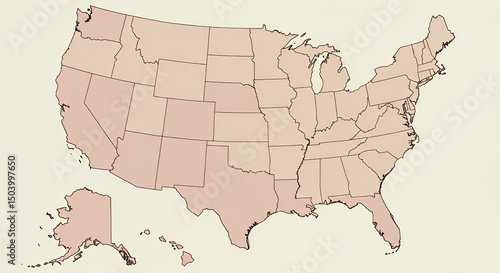 United States Map: A Simple Outline of the Fifty States