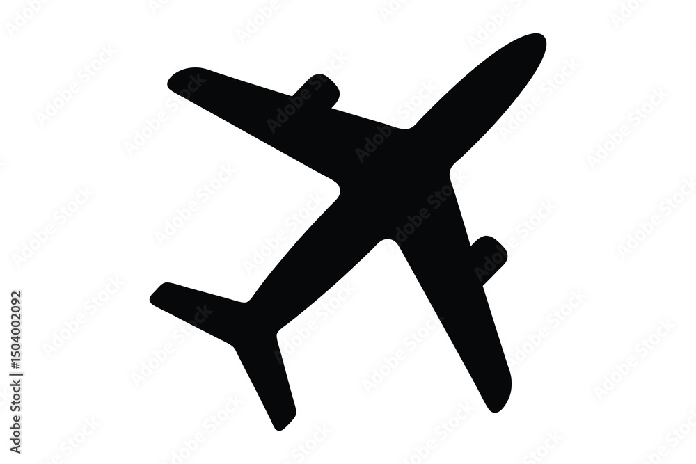 Obraz premium Airplane silhouette vector , Airplane icon, Airplane clipart