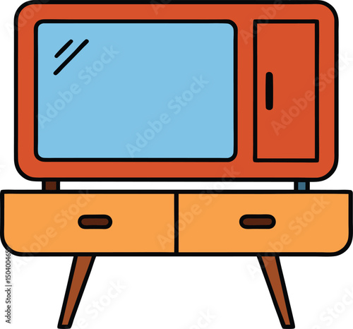 old tv set  icon vector