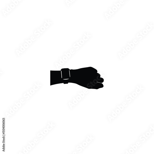 silhouette of wrist smart watch on white background