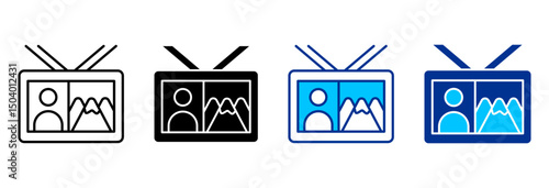 Ski Pass Icon Set Multiple Style Vector Illustration