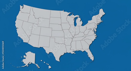 3D Map of the United States of America