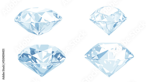 Assorted Brilliant Cut Diamonds Displayed on a Bright Background with Sparkling Facets