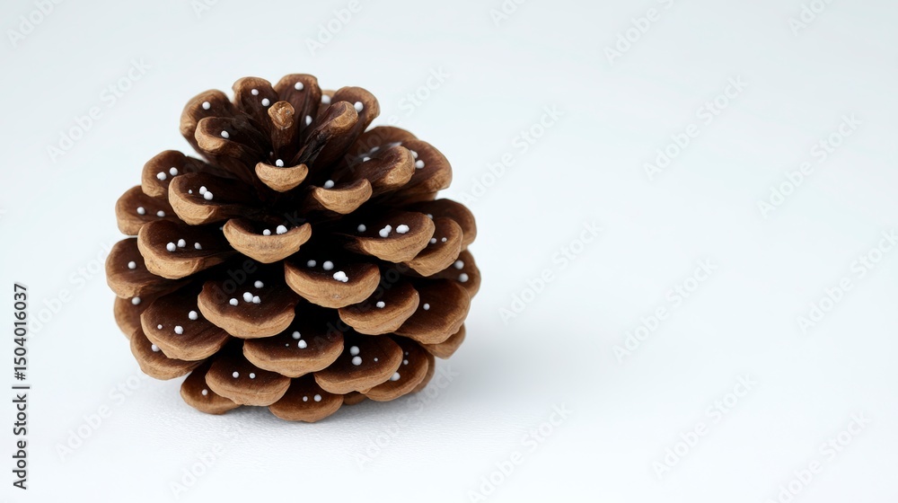 Obraz premium Festive Pinecone Christmas Decoration Winter Holiday Ornament Nature Inspired White Bac