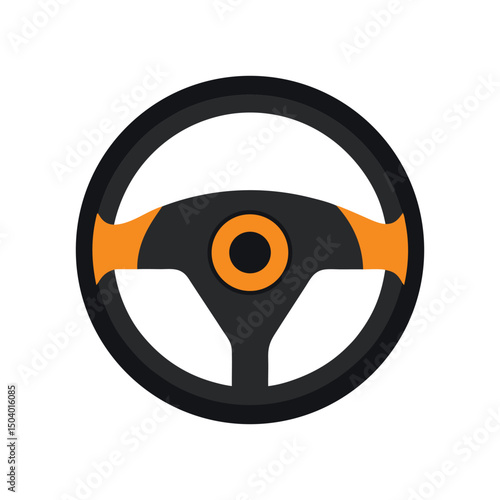 car steering wheel icon isolated on white background