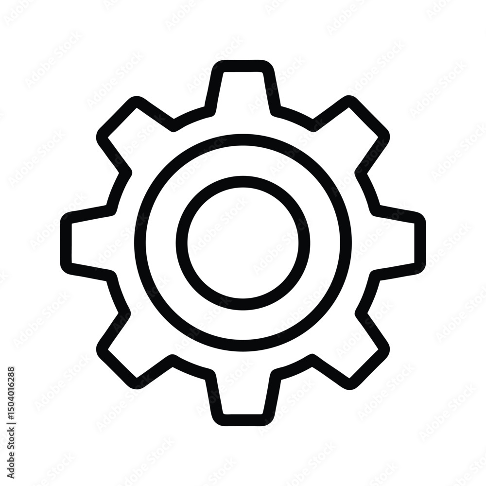 gear setting outline icon vector illustration on white background gear setting outline icon vector illustration on white background