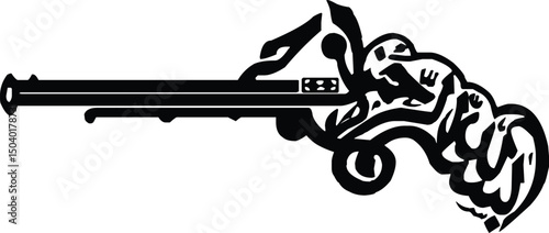 Islamic Calligraphy Gun Design Vector Art, Bismillah Inspired