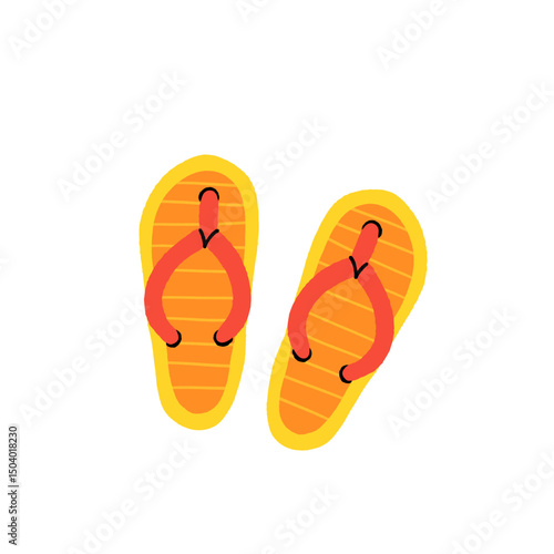 Flip flop sandals icon in flat style isolated on white background vector illustration