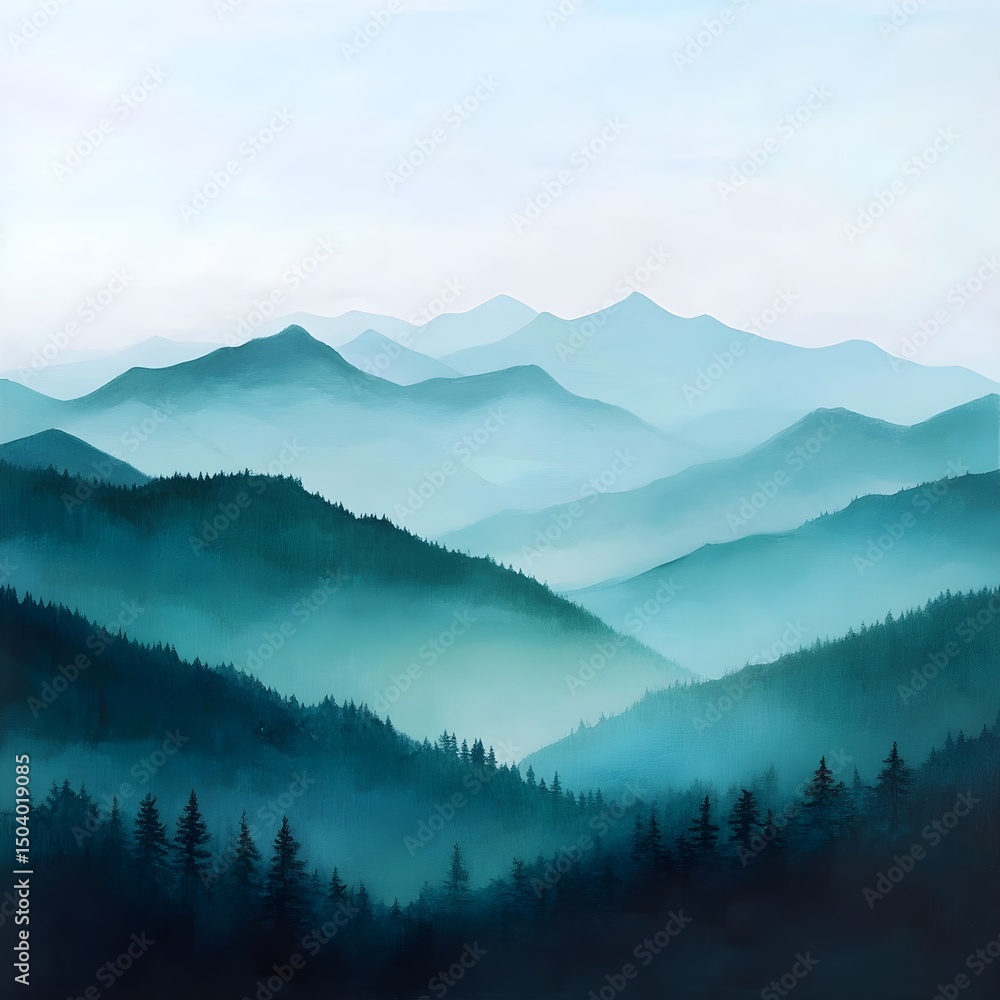 Obraz premium mountain landscape with fog