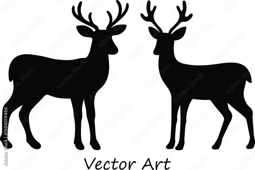 Fototapeta premium Deer silhouette vector, Deer SVG, Deer clipart