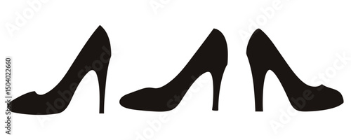 shoe high heel silhouette vector, woman shoe high heel clipart