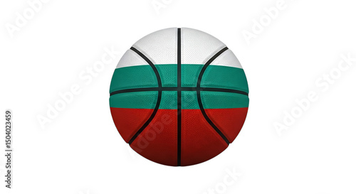 Free Download A basketball with the bulgarian flag colors isolated on a black background in a digital rendering - GFXLoad