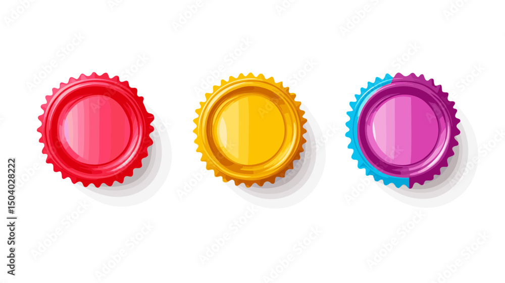 Collection of Wax Seals in Red Gold and Blue Colors on White Background Collection of Wax Seals in Red Gold and Blue Colors on White Background