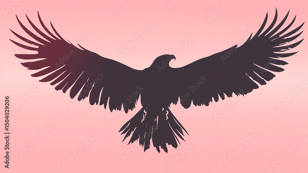 Obraz premium A stark black eagle.