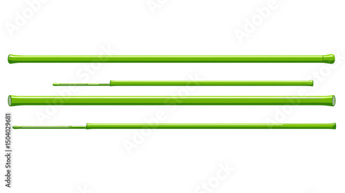 Geometric Green Lines on a White Background Horizontal Arrangement in Abstract Style Minimalist Clean Object Digital Image