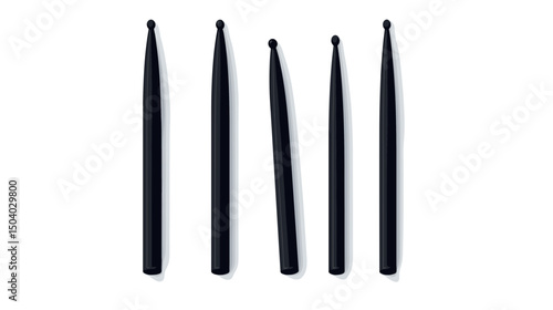 Group of Black Telescopic Metal Antennas on White Background for Radio Communication Technology and Modern Electronic Devices