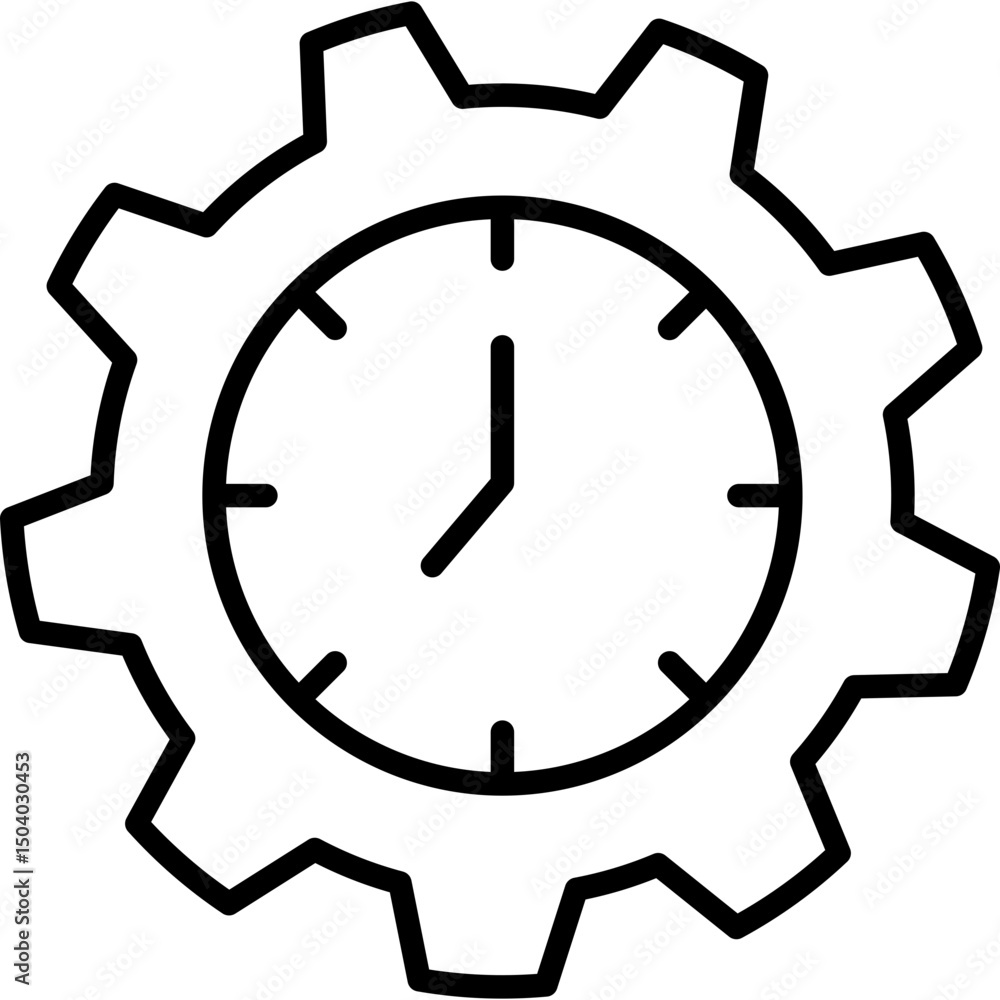 Working Time line icon Working Time line icon