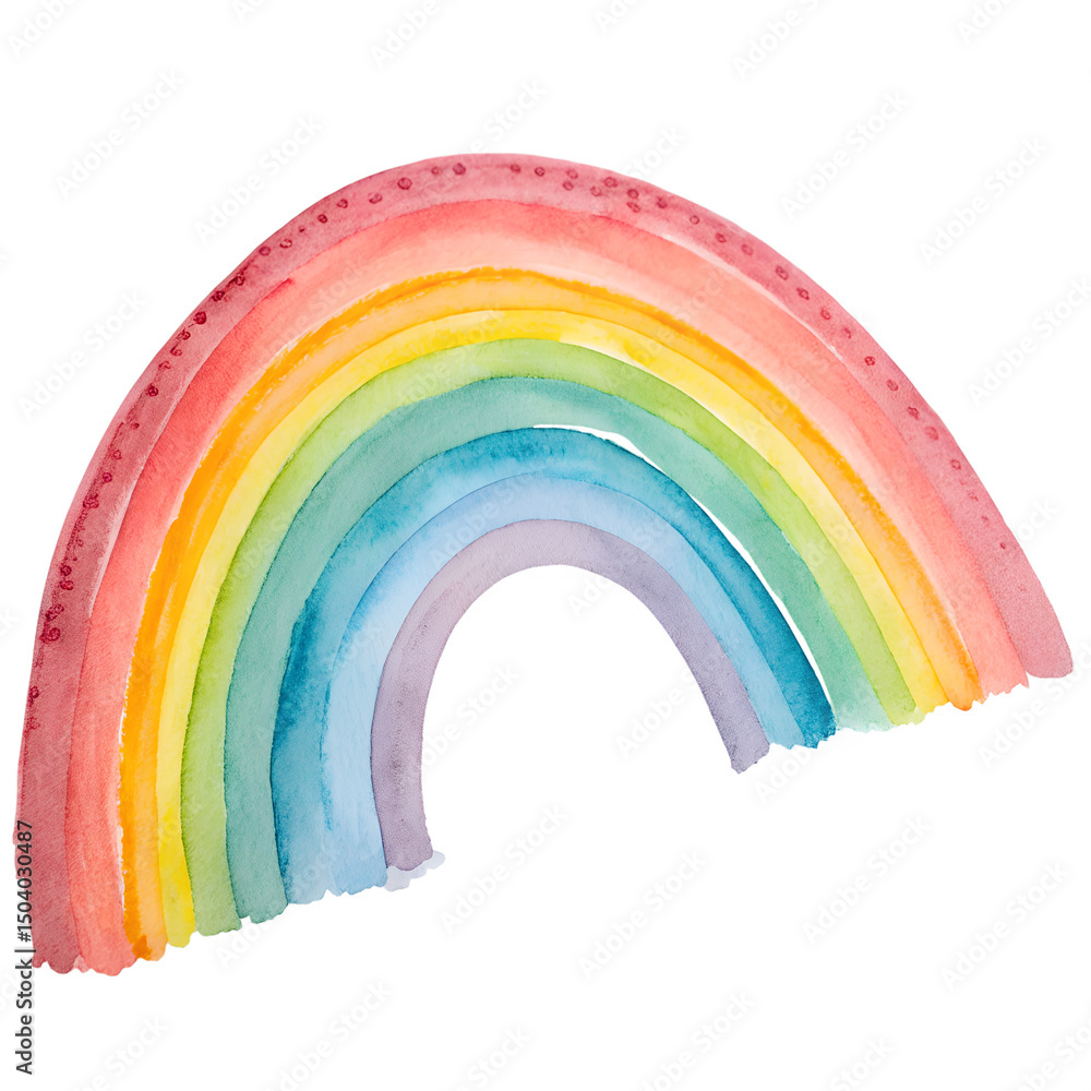 Fototapeta premium Watercolor Pastel Rainbows isolated on transparent background