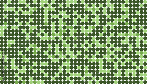 Green abstract background of circles, mosaic of circles. Vector illustration.