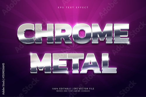 Silver Chrome Metal 3D Editable Text Effect Style