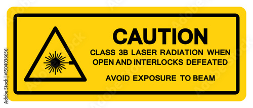 Caution Class 3B Laser Radiation Symbol Sign,Vector Illustration, Isolate On White Background Label.EPS10
