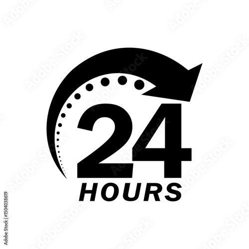 24 hours order fulfillment or delivery. Commercial support. Stock Vector