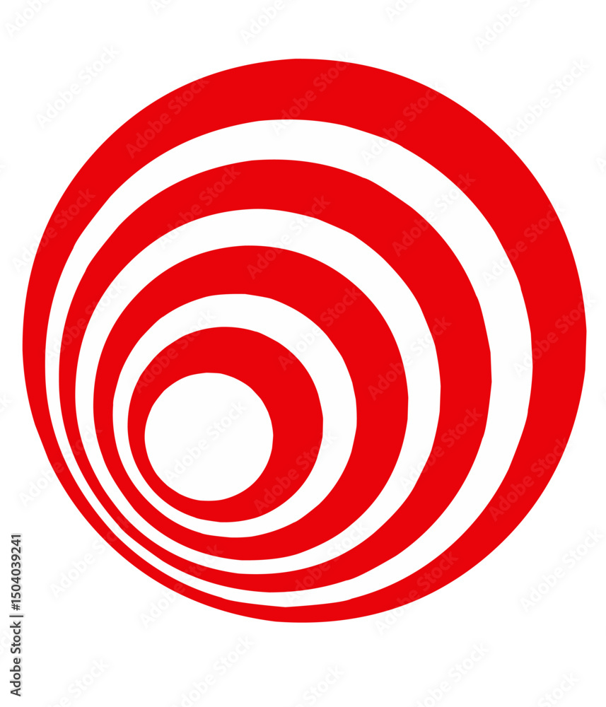 A red and white abstract circular design featuring concentric, wave-like rings creating a sense of depth and motion A red and white abstract circular design featuring concentric, wave-like rings creating a sense of depth and motion
