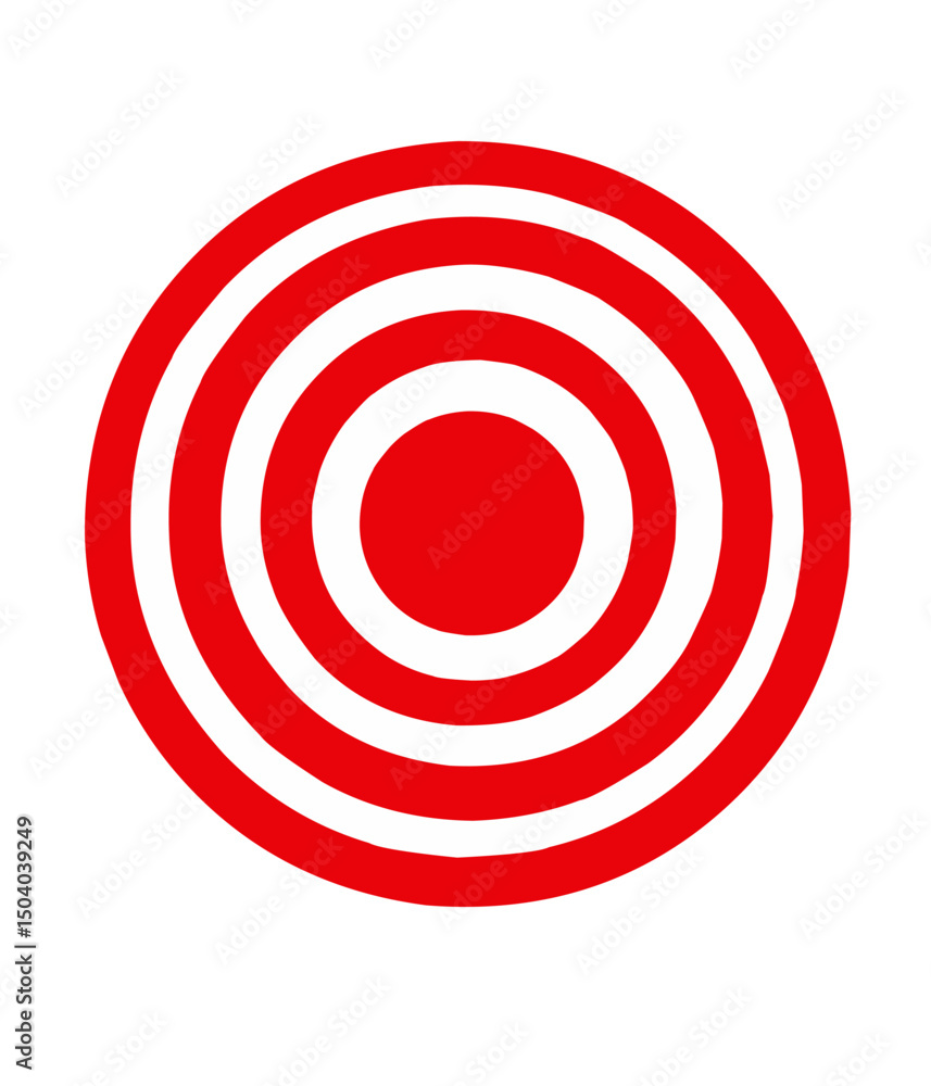 a red and white target consisting of concentric circles with alternating colors, centered on a white background a red and white target consisting of concentric circles with alternating colors, centered on a white background