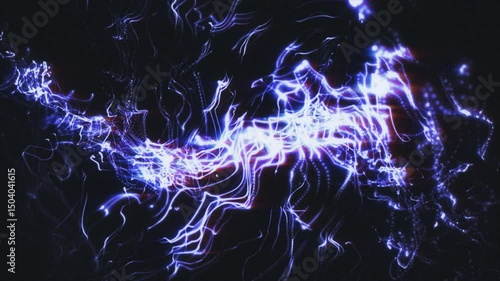 Abstract visuals fluctuate in electric colors, revealing dynamic patterns. This captivating display immerses viewers in a vibrant, energetic atmosphere. Video 4k, motion design