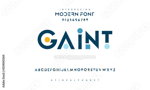 Design Modern abstract digital alphabet font. Minimal technology typography, Creative urban sport fashion futuristic font and with numbers. vector illustration.
