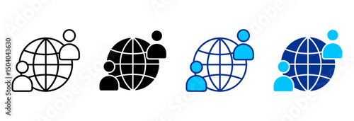 Distance Mentoring Icon Set Multiple Style Vector Illustration