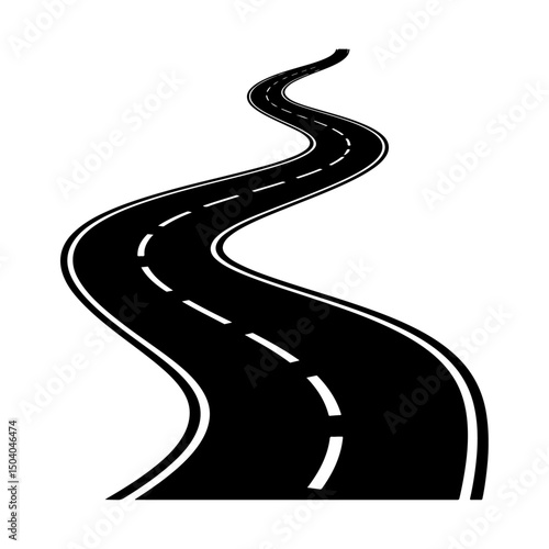 Winding curves road isolated on transparent background. winding road from top view. vector illustration.