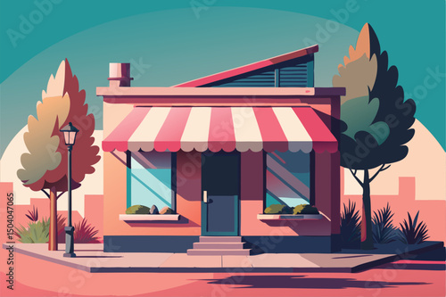 Charming Storefront. A Picture of a Small Shop on a City Street