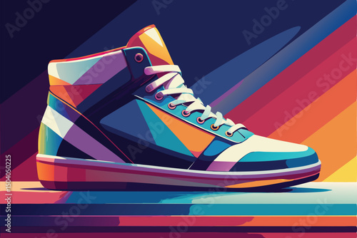Colorful High Top Sneakers. A Vibrant Fashion Statement
