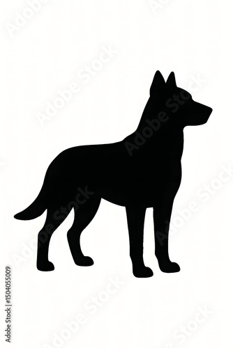 Wallpaper Mural German Shepherd Silhouette: A strong and elegant silhouette of a German Shepherd dog, standing proudly in profile. Torontodigital.ca