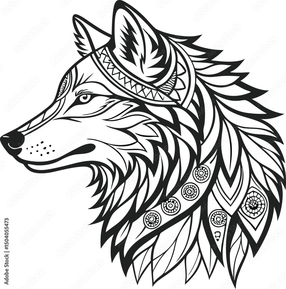 Fototapeta premium wolf head icon