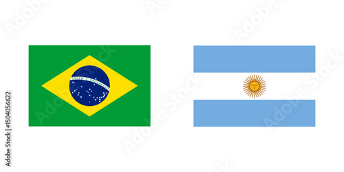 Brazil and Argentina flag icons