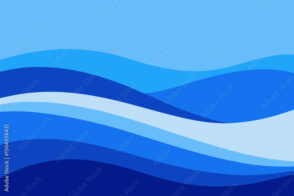 Fototapeta premium Abstract blue waves on a white background illustrating fluid motion