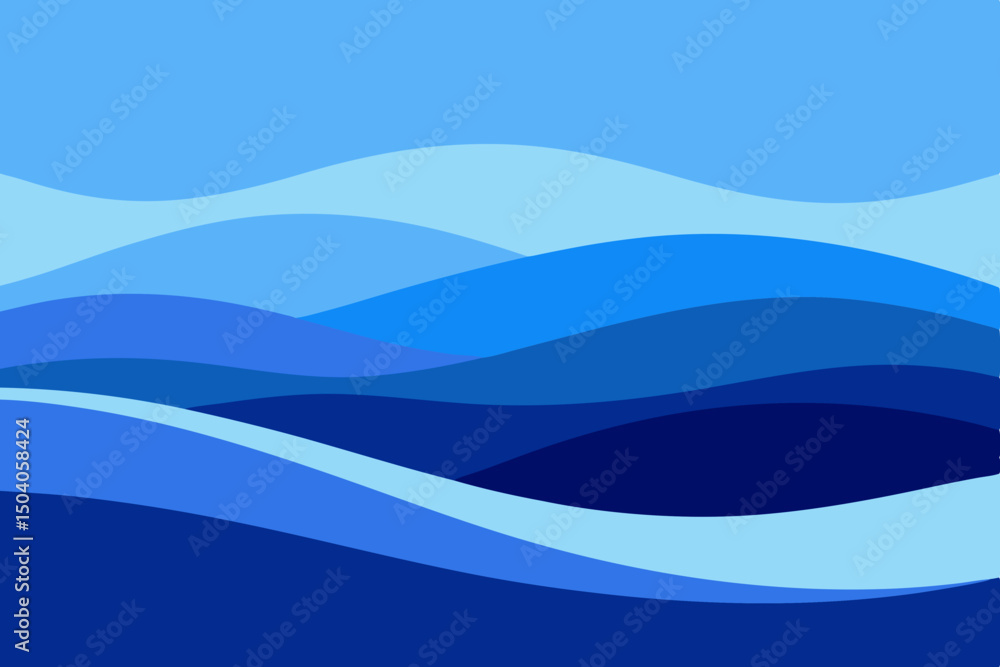 Fototapeta premium Abstract blue wavy layers design suitable for various creative projects