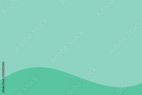 Abstract composition of pastel green waves with transparency on a white background