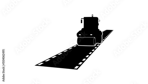 film studio symbol, black isolated silhouette