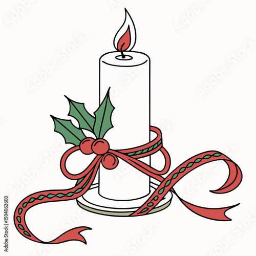 Chrismas candle vector 