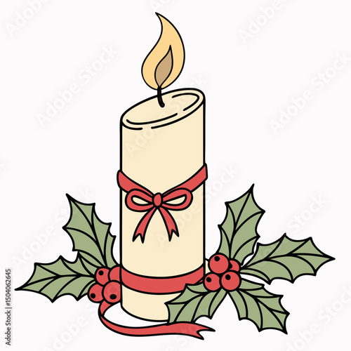 Chrismas candle vector 